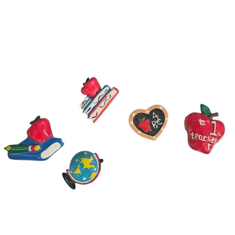 5 Teacher School Button Covers Apple Globe Chalkboard Artsy Art You‎ Wear